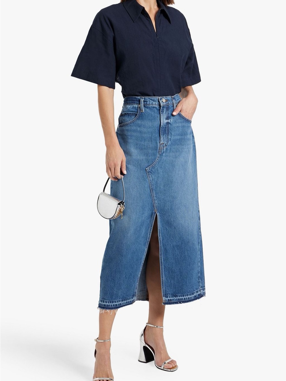 The Midaxi denim midi skirt